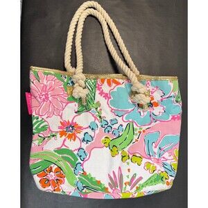 Lilly Pulitzer Floral Rope Handle Tote Bag